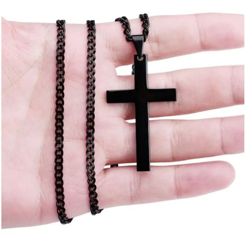 Stilvolles Herren-Halsband mit Kreuzanhänger aus Edelstahl