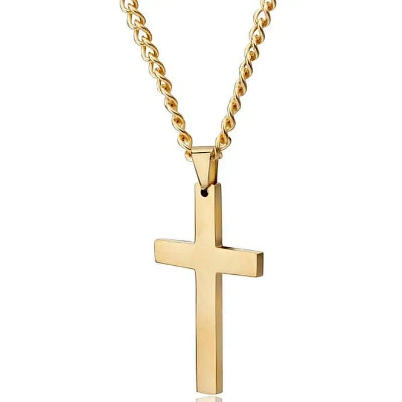Stilvolles Herren-Halsband mit Kreuzanhänger aus Edelstahl