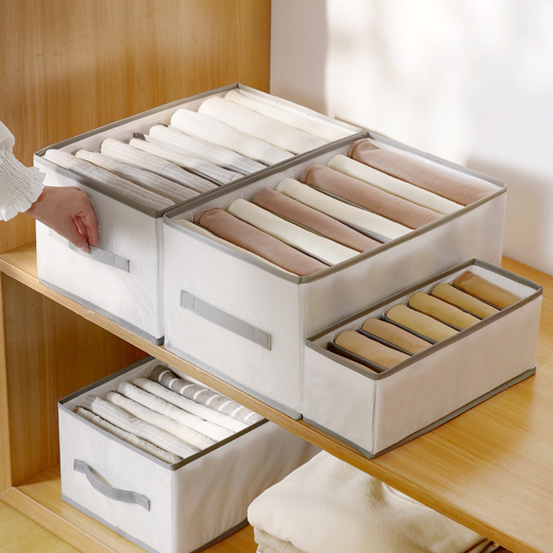Platzsparende Kleiderorganisationsbox | Schnelles Finden | Fächer, Faltbar, Stabil