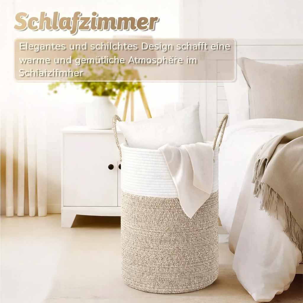 Faltbarer Baumwollkorb | 60L Wäschekorb | Stilvolle Aufbewahrung