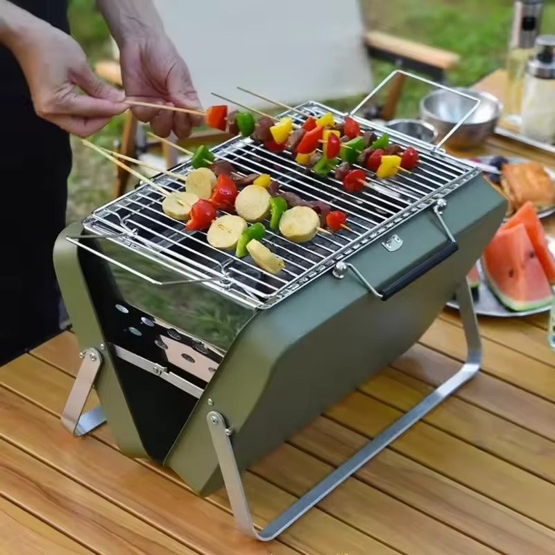 Mobile Stainless Steel Folding Grill for Unforgettable BBQ Moments