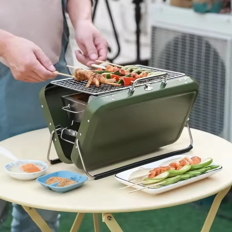 Mobile Stainless Steel Folding Grill for Unforgettable BBQ Moments
