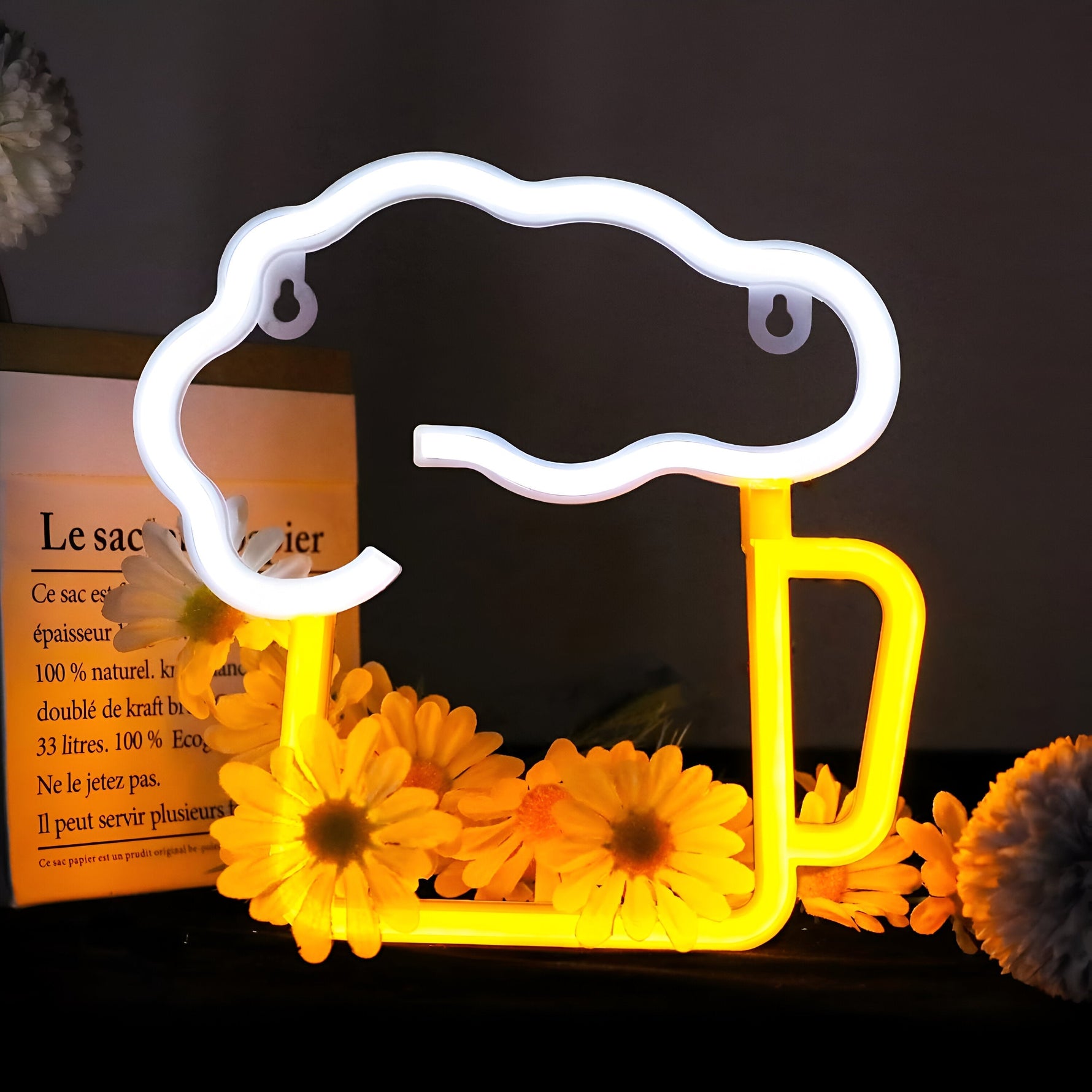 Schnelles Essen LED Neonlicht – Bunte Wanddekoration mit USB-Anschluss
