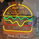 Schnelles Essen LED Neonlicht – Bunte Wanddekoration mit USB-Anschluss
