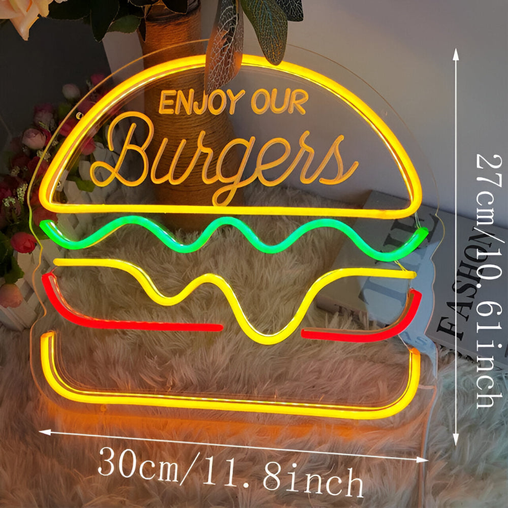 Schnelles Essen LED Neonlicht – Bunte Wanddekoration mit USB-Anschluss