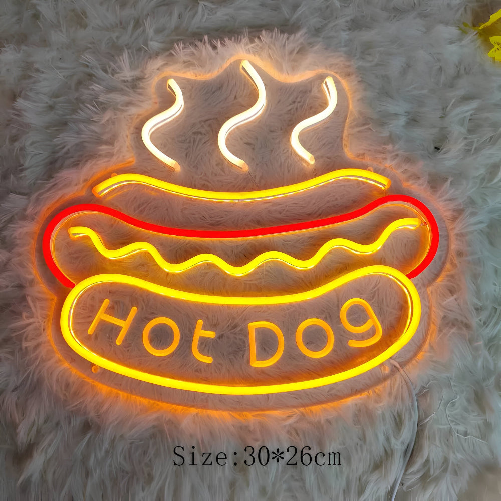 Schnelles Essen LED Neonlicht – Bunte Wanddekoration mit USB-Anschluss