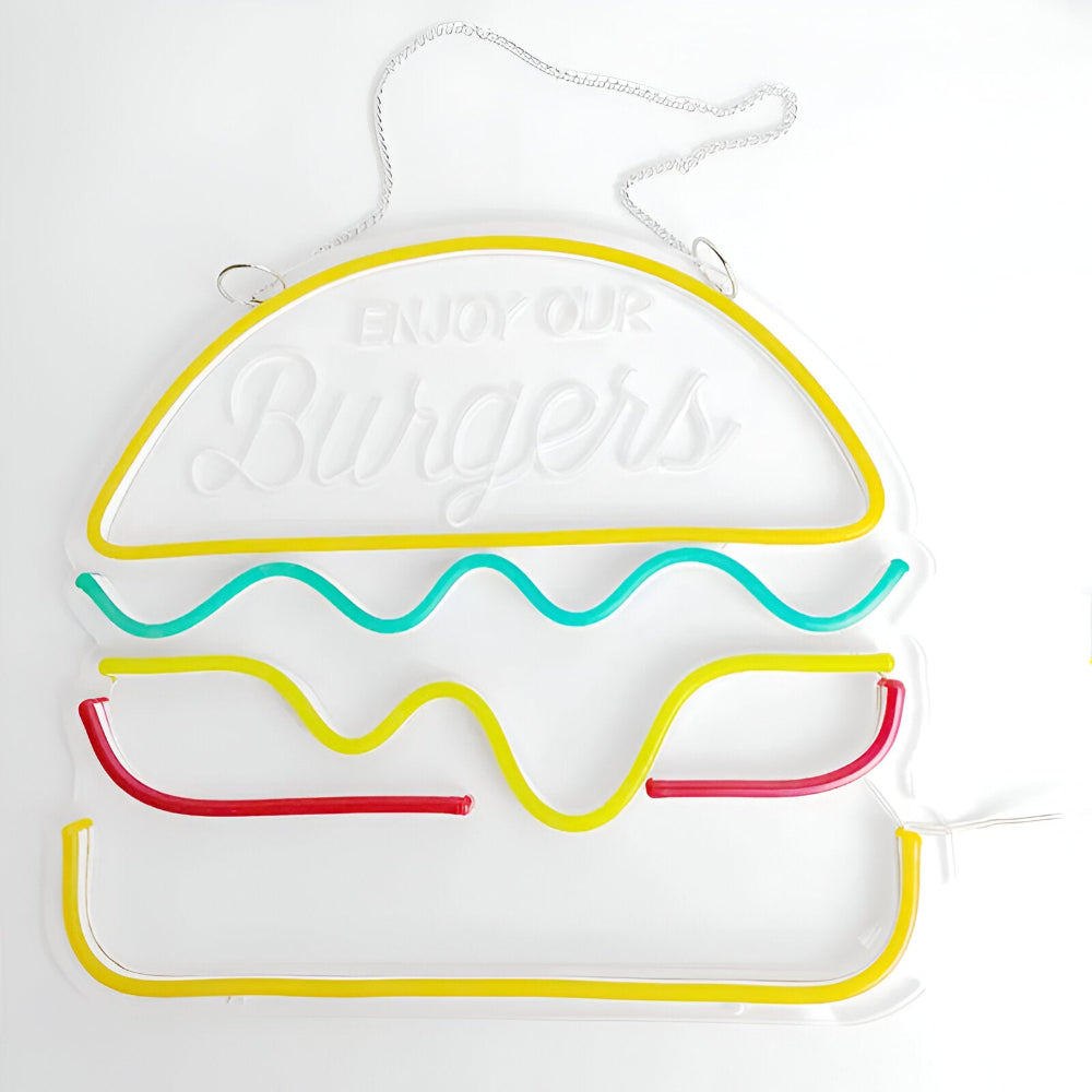 Schnelles Essen LED Neonlicht – Bunte Wanddekoration mit USB-Anschluss