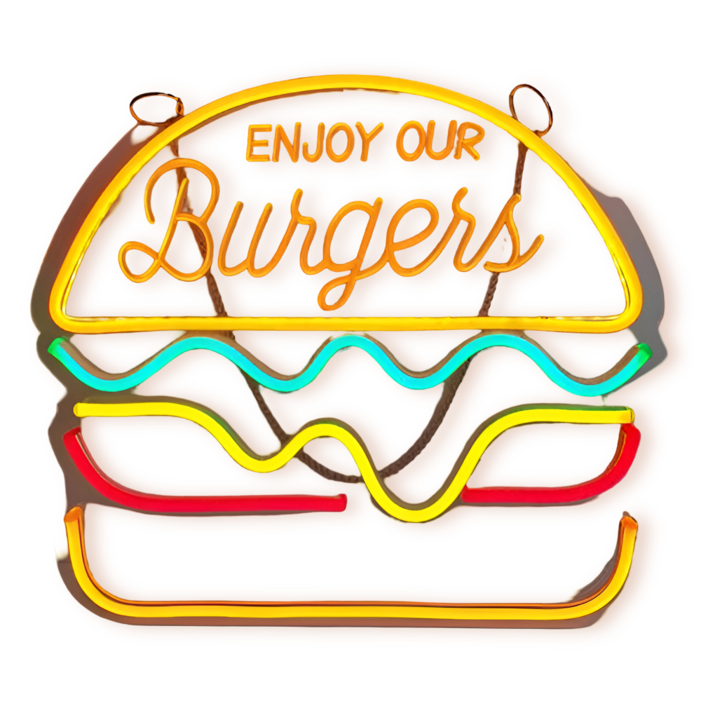 Schnelles Essen LED Neonlicht – Bunte Wanddekoration mit USB-Anschluss