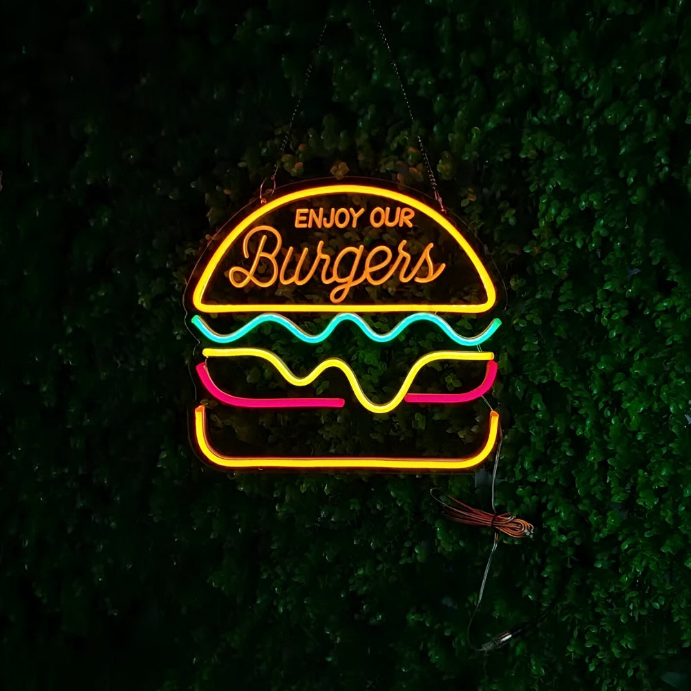 Schnelles Essen LED Neonlicht – Bunte Wanddekoration mit USB-Anschluss