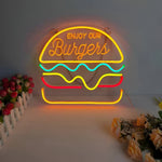 Schnelles Essen LED Neonlicht – Bunte Wanddekoration mit USB-Anschluss