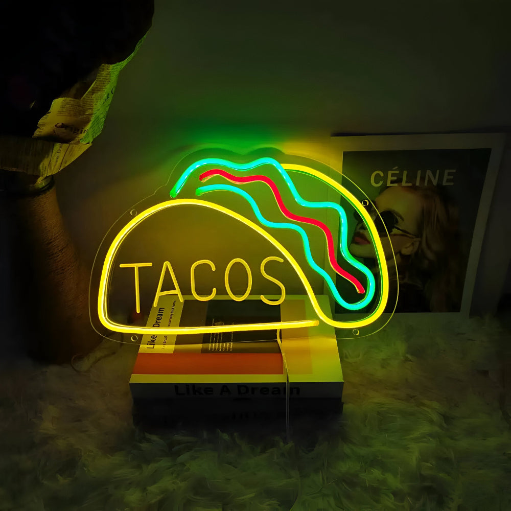 Schnelles Essen LED Neonlicht – Bunte Wanddekoration mit USB-Anschluss