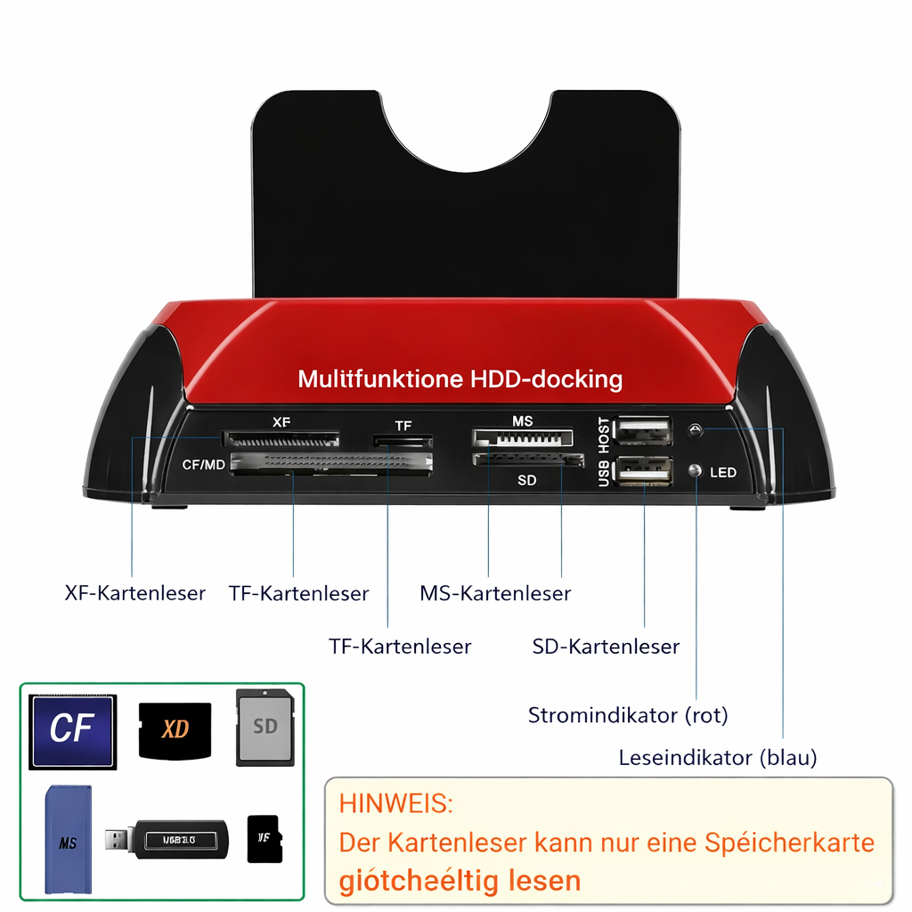Datenzugang mit der flexiblen Festplattendockingstation