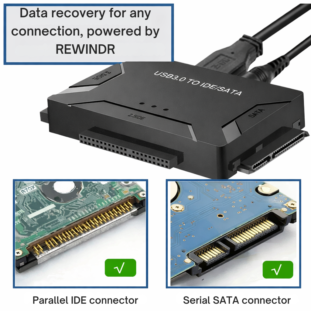 Datenrettungsadapter USB | SATA- und IDE-Verbindung | Schneller Zugriff auf Daten