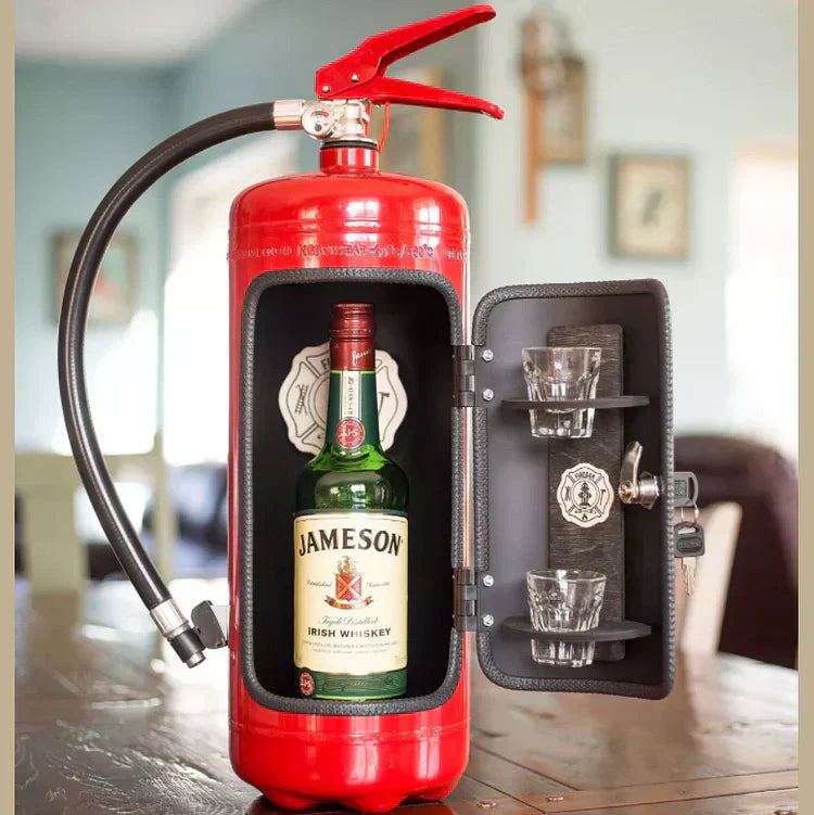 Geheime Bar im Feuerlöscher-Design – Stilvoller Getränkeschutz