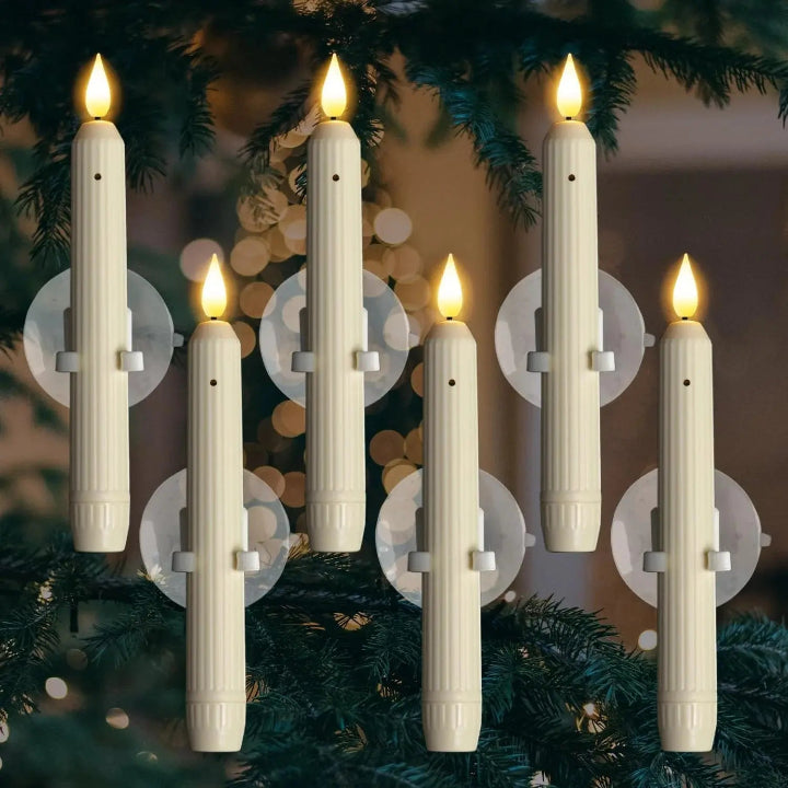 Set mit 6 LED-Fensterkerzen mit Dämmerungssensor – Realistisches, warmweißes Flackern für Gemütlichkeit