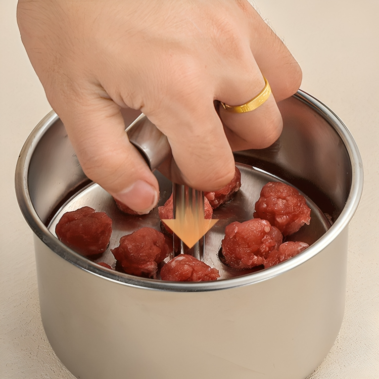 Practical stainless steel meatball maker for perfect portions