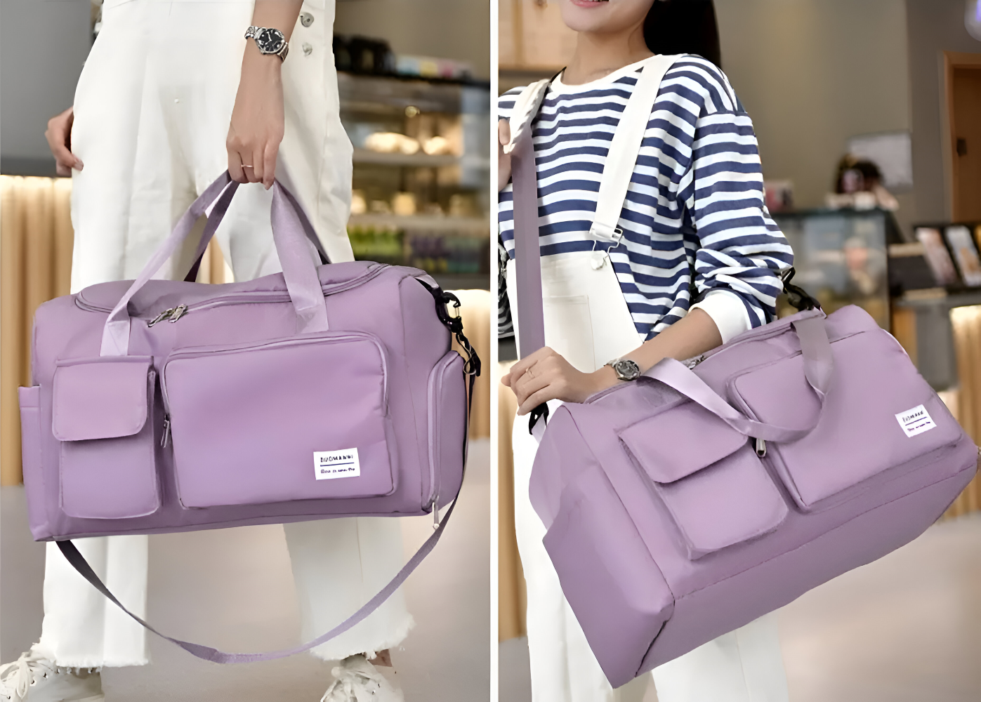 Wasserdichte Reisetasche mit Schuhfach – Leichte Wochenendtasche mit viel Stauraum