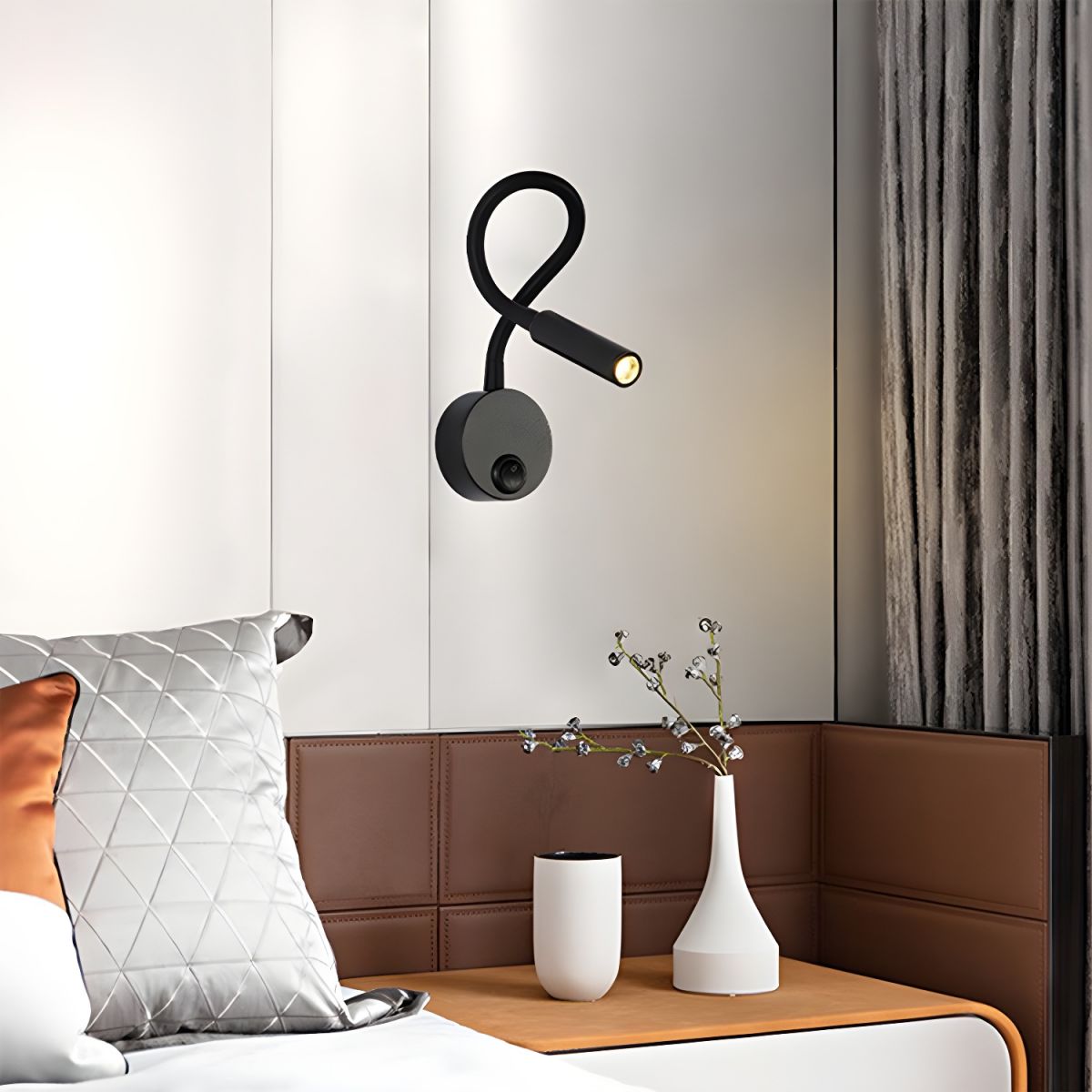 Flexible wall light design with LED for perfect reading