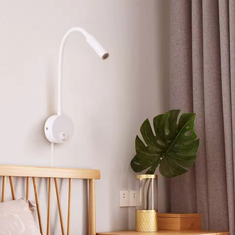 Flexible wall light design with LED for perfect reading