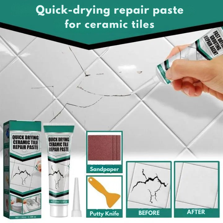 Schnelltrocknende Fliesenreparaturpaste | Wasserdicht | TileFix