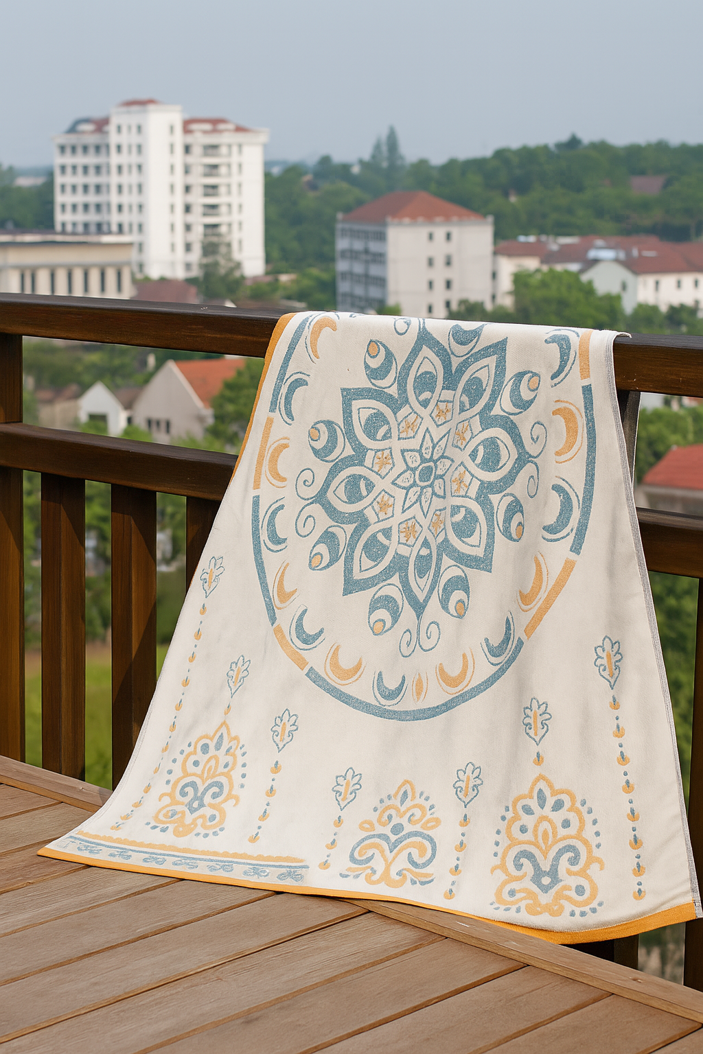 Elegantes Baumwollhandtuch mit Blumenmuster 70x140 cm