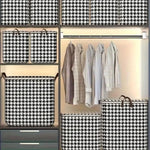Foldable Checkered Storage Box with Zipper