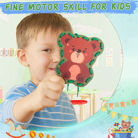 Lacing Cards with Forest Animals - Learning Toy for Creative Minds