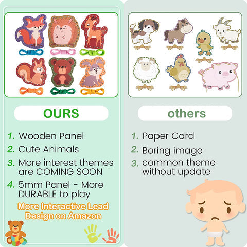 Lacing Cards with Forest Animals - Learning Toy for Creative Minds