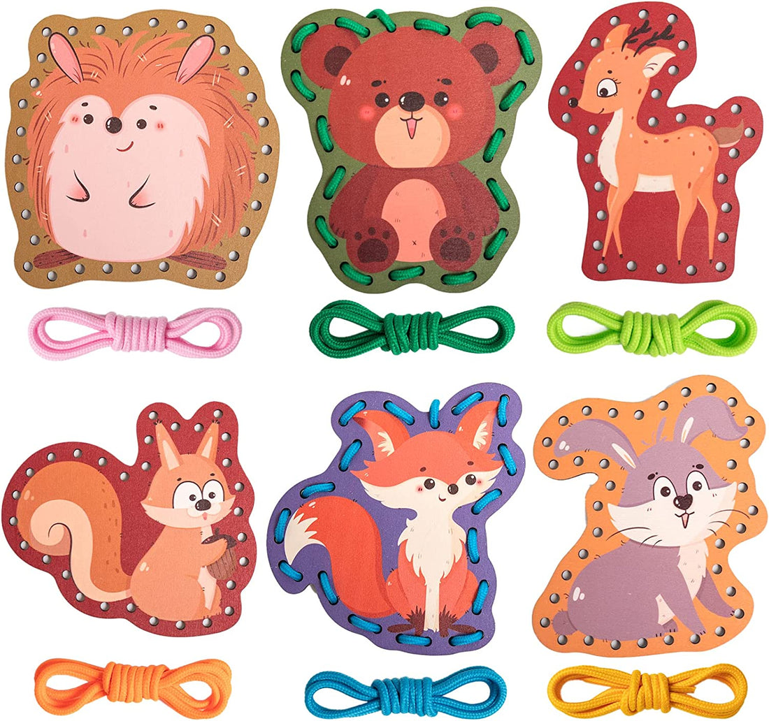 Lacing Cards with Forest Animals - Learning Toy for Creative Minds