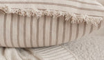 Elegante Kissenhülle mit Jacquard-Muster und Fransen - Baumwoll-Leinen-Mischung