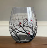 Wine Glasses with Seasonal Tree - Hand-Painted Artworks