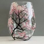 Wine Glasses with Seasonal Tree - Hand-Painted Artworks
