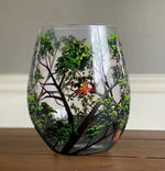 Wine Glasses with Seasonal Tree - Hand-Painted Artworks