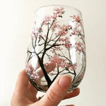 Wine Glasses with Seasonal Tree - Hand-Painted Artworks