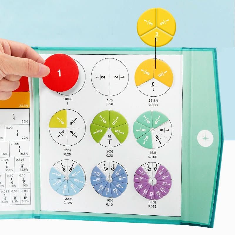 Magnetisches Lernset für Brüche mit Buntscheiben
