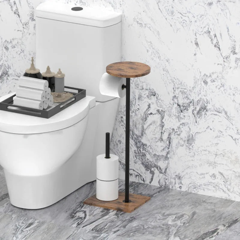 Freistehender Toilettenpapierhalter mit Ablage für Smartphone und Zubehör