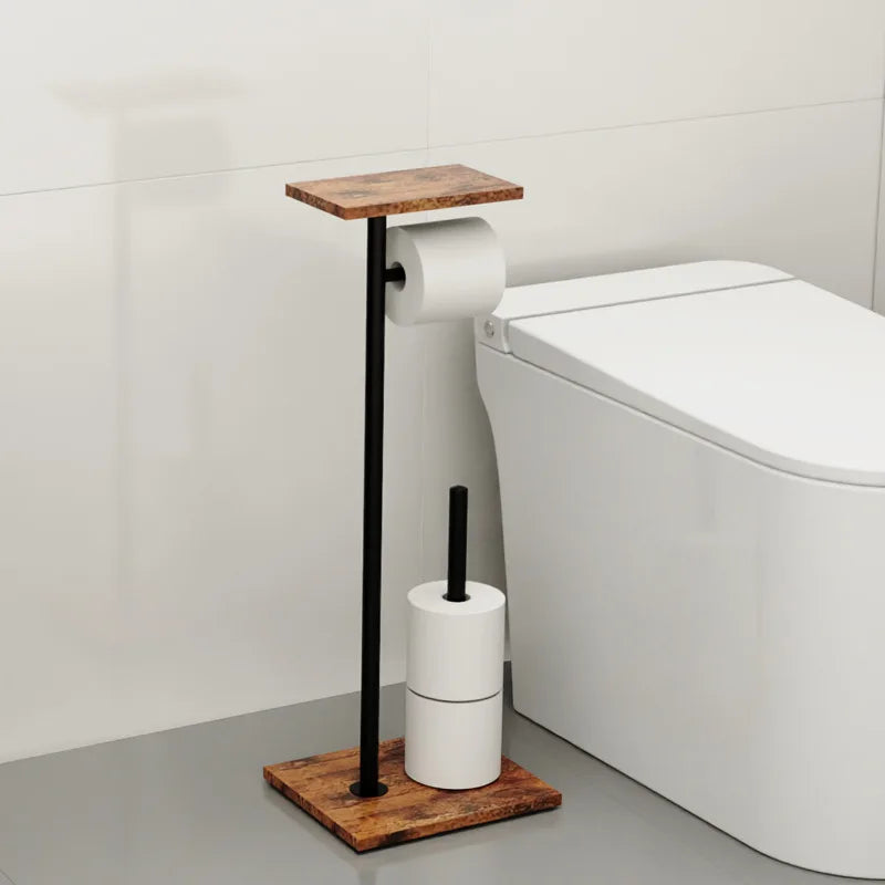 Freistehender Toilettenpapierhalter mit Ablage für Smartphone und Zubehör