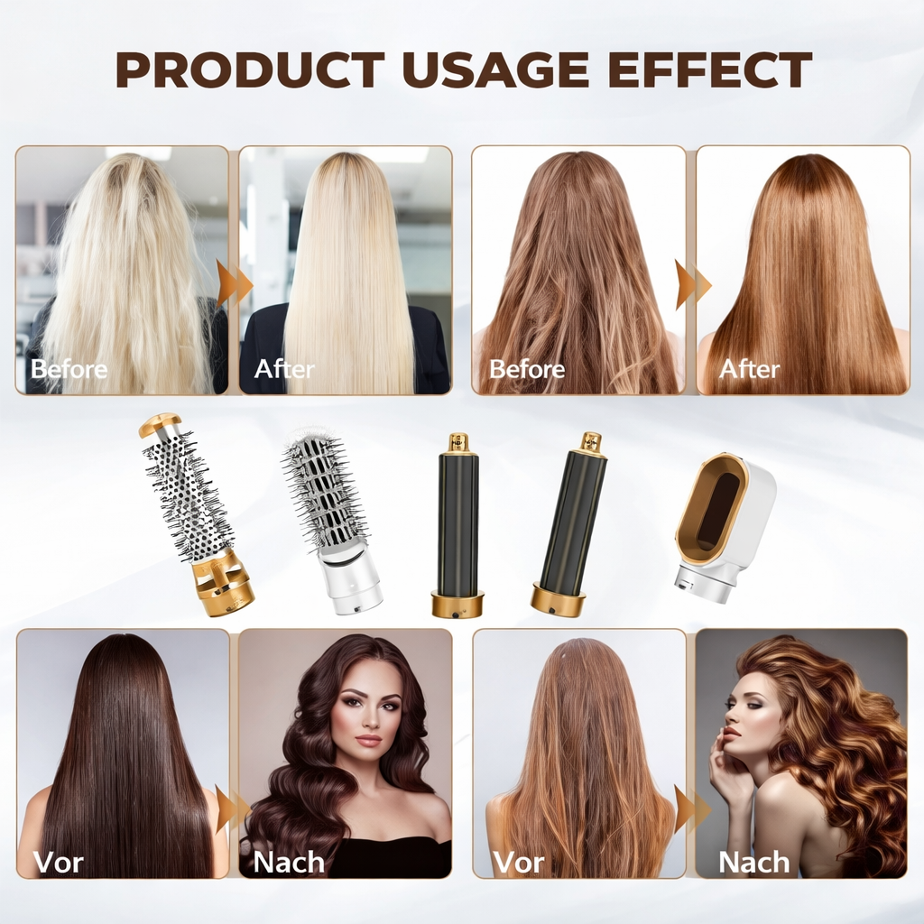 Vielseitiger Haarstyler | Aufsätze für Locken und Glätten | HaarZauber