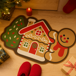 Frostholm Lebkuchen Weihnachtsteppich – Gemütliche rutschfeste Fußmatte