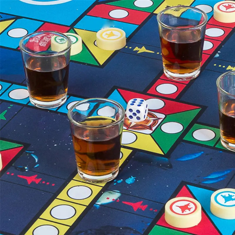 Fun and Interactive Drinking Game Set with Flying Chess