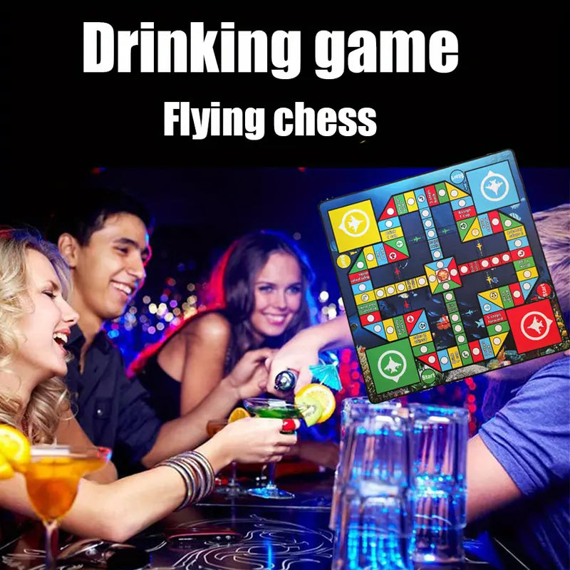 Fun and Interactive Drinking Game Set with Flying Chess