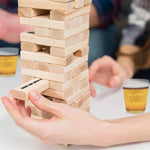 Fun Wooden Tower Drinking Game with 4 Glasses for Unforgettable Evenings