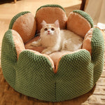 Bequeme Haustierliege im Kaktus-Design aus weichem Korallenvelours