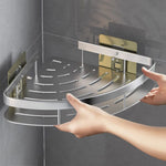 Eckregal aus Aluminium für die Wand – platzsparender Badorganizer ohne Bohren