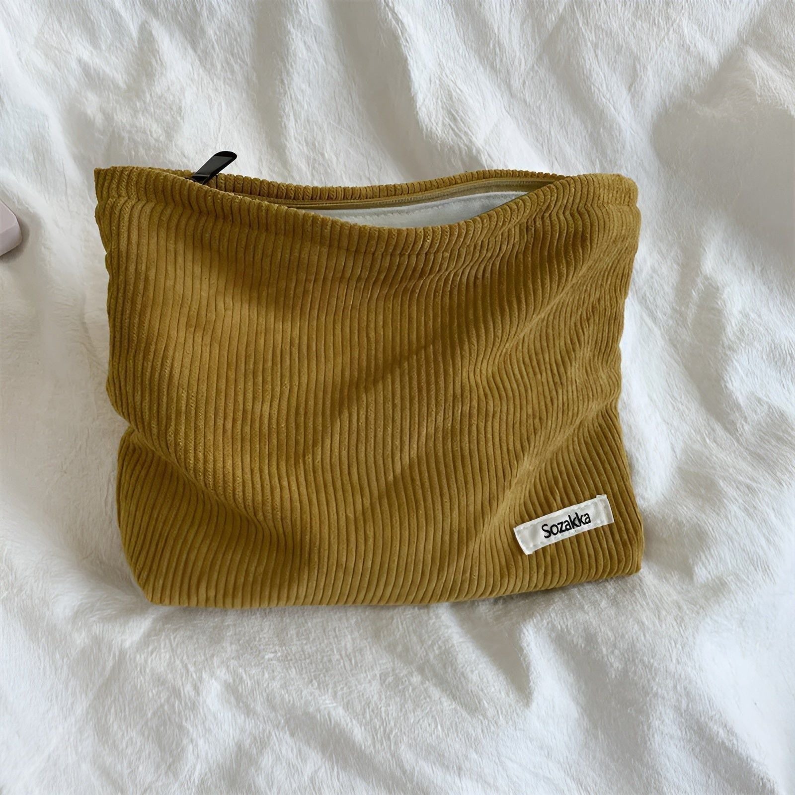 Geräumige Cord-Tasche für Kosmetik – Organizer Bag