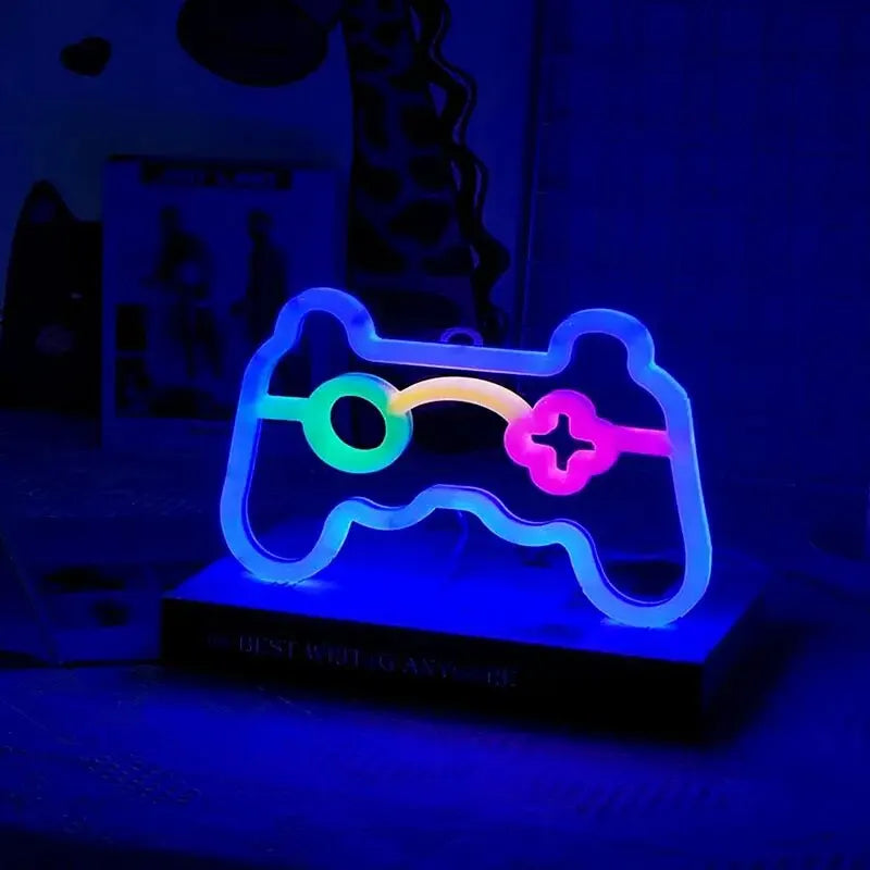 Neon-Beleuchtungsschild für Gaming-Controller – Retro-Wanddeko für Gamerzimmer