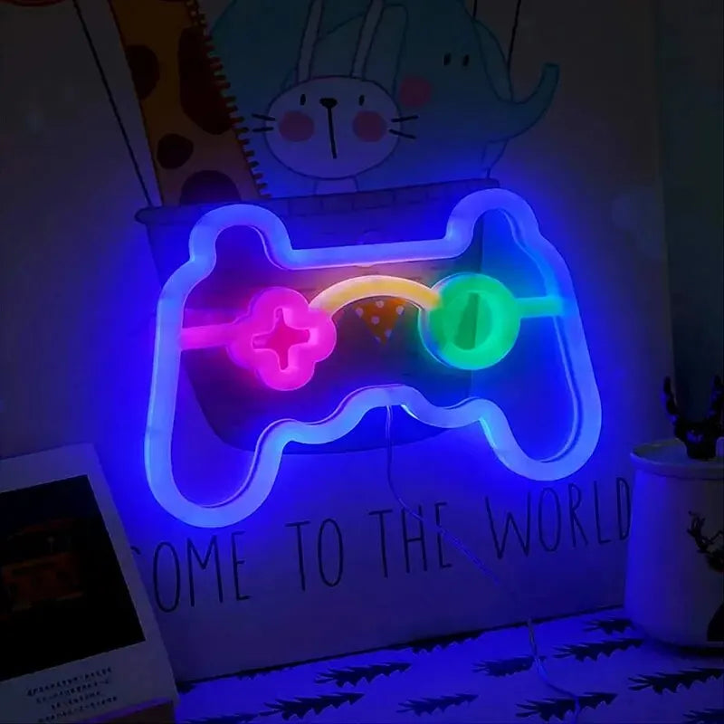 Neon-Beleuchtungsschild für Gaming-Controller – Retro-Wanddeko für Gamerzimmer