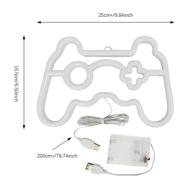 Neon-Beleuchtungsschild für Gaming-Controller – Retro-Wanddeko für Gamerzimmer