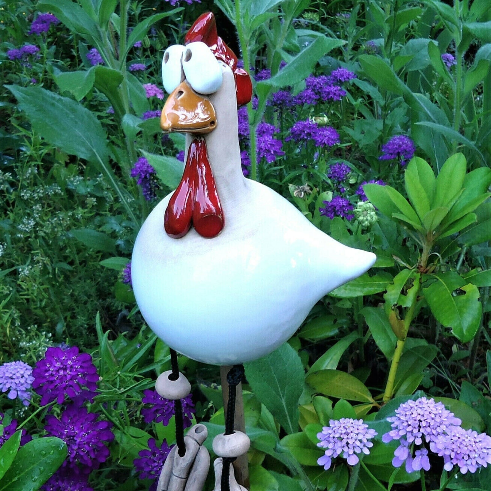 Witzige Gartenfigur | Lustiges Hühnerdesign für Ihren Außenbereich