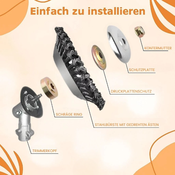 Robuster Bürstenkopf für Ihren Trimmer – Unkraut effektiv entfernen